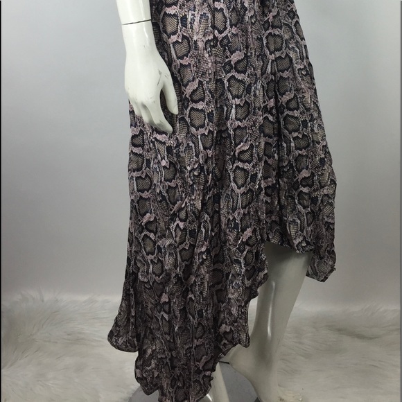 AllSaints Tate Misra Snake Print Maxi Dress Asymmetric - Picture 9 of 16